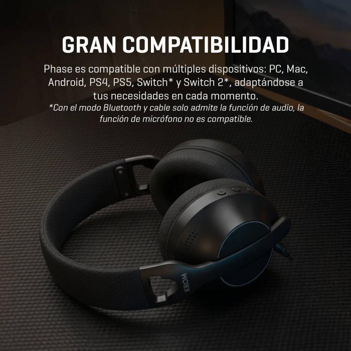 Krom Phase - Wireless Auriculares Gaming Negro — imagen 30 de 30