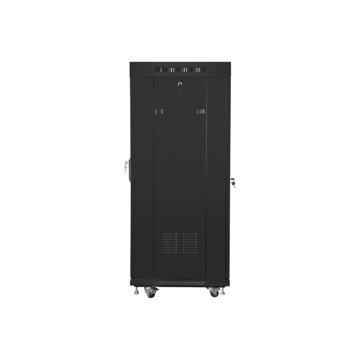 Lanberg free standing rack 19inch cabinet 27U 600x600 glass door LCD flat pack black Rack o bastidor independiente — imagen 4 de 5