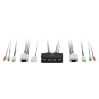 LevelOne KVM de 2 puertos, VGA, USB, Audio