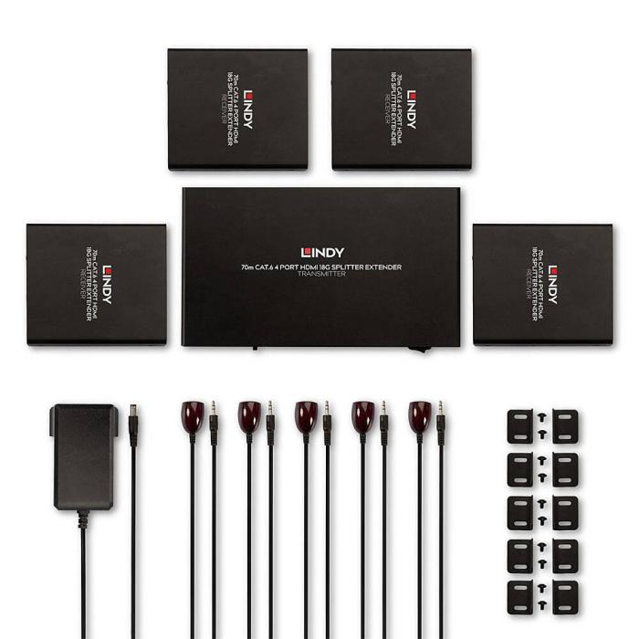 Lindy 38262 extensor audio/video Transmisor y receptor de señales AV Negro — imagen 5 de 5