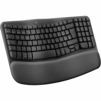 Logitech Wave Keys, teclado ergonómico inalámbrico con reposamanos acolchado, escritura cómoda y natural, Easy-Switch, Bluetooth, Logi Bolt, multisistema operativo, Windows/Mac,QWERTY Español, Grafito