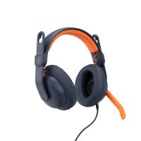 Logitech Zone Learn, pulsera con correa y micrófono para estudiantes, cómoda y regulable para adaptar todas las dimensiones de la prueba de los niños, AUX de 3,5 mm, USB-A y USB-C - Azul (Factor de Forma Circumaurales y Control de Ruido - Aislamiento A