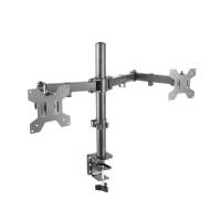 Mars Gaming MARM2 Negro, Soporte de Monitor Dual de Brazo para Pantallas Hasta 27”, Articulado y Regulable en Altura, Estructura Robusta, Compatible con VESA75 y VESA100