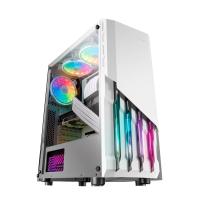Mars Gaming MC-X2, Caja PC Gaming ATX, Frontal Acero FRGB, 2 Ventiladores 12cm FRGB, Ventana Lateral Completa, Blanco