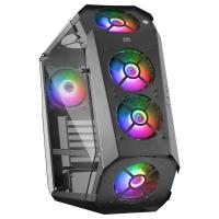 Mars Gaming MC51, Caja PC Gaming ATX, Doble Cristal Templado, 5x Ventilador RGB 12cm, Negro