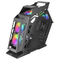Mars Gaming MC61, Caja PC Gaming Compacta Micro-ATX, 4 Ventiladores 12cm, ARGB Chroma, Doble Ventana Cristal Templado, Negro