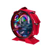 Mars Gaming MCORB Rojo, Caja PC Gaming Micro-ATX XL, Diseño Circular Custom, Doble Cristal Templado