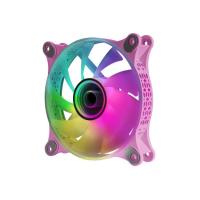 Mars Gaming MF-3D Rosa, Ventilador ARGB 360° 12cm, Espejo Infinito 3D, Sistema Anti-vibraciones, Ultra-silencioso, Compatibilidad Total