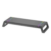 Mars Gaming MGS-ONE Negro, Soporte Monitor RGB Chroma, Tamaño Ajustable, Soporte Smartphone y Tablet, USB Frontal 2.0