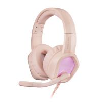 Mars Gaming MH320P Rosa, Auriculares Neodimio RGB Flow, Micrófono y Caja de Control