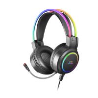 Mars Gaming MHRGB, Auriculares Chroma RGB Flow, Micrófono Profesional, Sonido Espacial, Negro