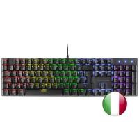 Mars Gaming MK422 Negro, Teclado Mecánico Gaming RGB, Antighosting, Switch Mecánico Rojo, Idioma Italiano