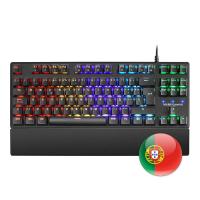 Mars Gaming MKXTKLBPT, Teclado Mecánico Ultra-compacto TKL RGB, Reposamuñecas, Switch OUTEMU SQ Azul, Idioma Portugués
