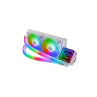 Mars Gaming ML-ULTRA240 Blanco, Refrigeración Líquida CPU, TDP 500W, Espejo Infinito, 2 Ventiladores Silenciosos FDB ARGB, Tubos ARGB, Multisocket Universal