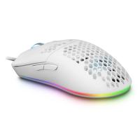 Mars Gaming MMAX, Ratón Gaming Ultraligero, RGB CHROMA 12400 DPI, Sensor Óptico PixArt 3327PRO, Blanco