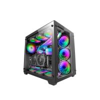 Mars Gaming Torre Gaming Custom XXL E-ATX, Ventana Cristal Templado Lateral y Frontal, Estructura Modular Doble Cámara, MCV3, Color Negro