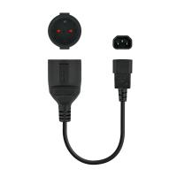 Nanocable CABLE ADAPTADOR C14/M a CEE7/H, 25 CM