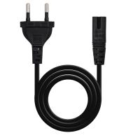 Nanocable Cable de Alimentación con forma 8, CEE7/16/M – C7/H, Negro, 3m