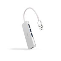 Nanocable Hub USB-A 3.0. a 4xUSB3.0, USB-A/M-USB 3.0/H, Aluminio, Color Plata, 18 cm