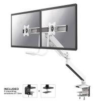 Neomounts NM-D775DXWHITE Brazo de monitor 10-32'' - resorte de gas - Topfix - Tope-a-180°