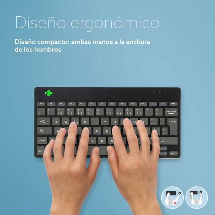 R-Go Tools Teclado ergonómico R-Go Compact Break, teclado compacto con software de pausa, QWERTY (PT), bluetooth, negro — imagen 23 de 28