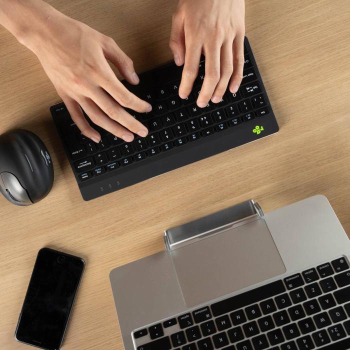 R-Go Tools Teclado ergonómico R-Go Compact Break, teclado compacto con software de pausa, QWERTY (PT), bluetooth, negro — imagen 6 de 28