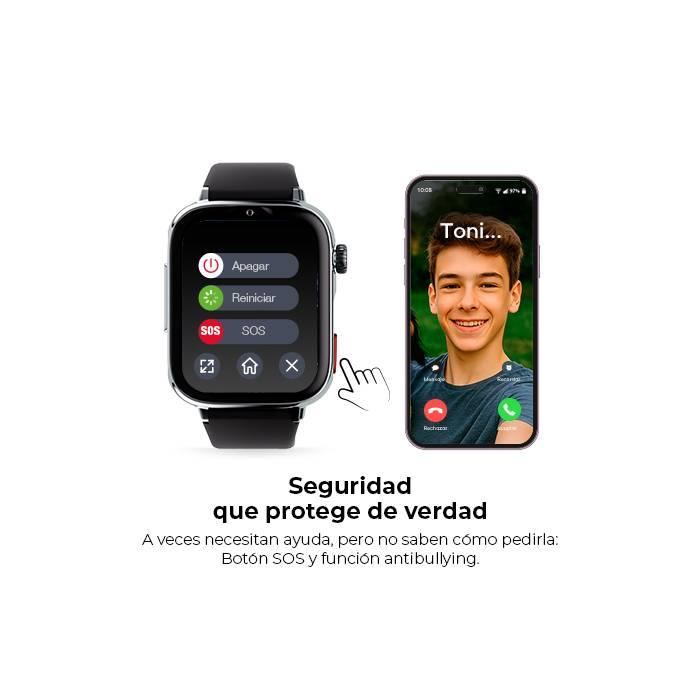 SaveFamily 8436628090055 Relojes inteligentes y deportivos 5,08 cm (2'') AMOLED 20 mm Digital Pantalla táctil Plata — imagen 4 de 20