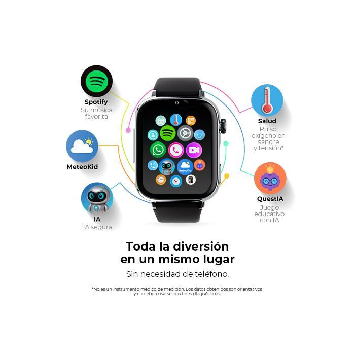 SaveFamily 8436628090055 Relojes inteligentes y deportivos 5,08 cm (2'') AMOLED 20 mm Digital Pantalla táctil Plata — imagen 10 de 20