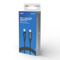 Savio USB-C - USB-C cable with display CL-174 1 m black cable USB USB 3.2 Gen 1 (3.1 Gen 1) USB C Negro, ver imagen 7 de 8