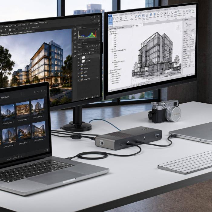 StarTech.com 206UE-TB5USB4DOCK base para portátil y replicador de puertos Alámbrico Thunderbolt 5 Negro, Gris — imagen 3 de 26