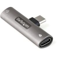 StarTech.com Adaptador de Audio y Carga USB-C - Adaptador de Audio USB Tipo C con Salida TRRS de 3,5mm para Auriculares con Micrófono y Pass Through de 60W USBC para Cargador
