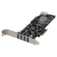StarTech.com Adaptador Tarjeta PCI Express PCI-E 4 Puertos USB 3.0 UASP 2 Canales de 5Gbps con Alimentación Molex SATA