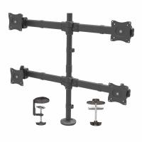 StarTech.com Brazo de Escritorio para 4 Monitores 2x2 de hasta 27'' con Montaje VESA- Soporte Ergonómico con Mástil, Articulado y Altura Ajustable - Inclinación/Giro/Rotación - Abrazadera/Ojal