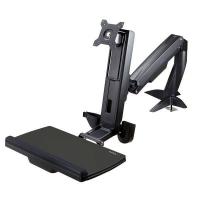 StarTech.com Brazo de Soporte de Pie y Sentado - Brazo Ajustable de Montaje en Escritorio de Pie o Sentado para Un Monitor VESA de hasta 27'' - Ergonómico Articulado para Escritorio de Pie