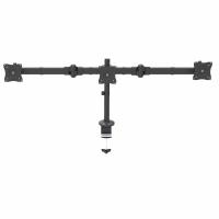 StarTech.com Brazo para 3 Monitores de Montaje en Escritorio - Soporte VESA Ergonómico para 3 Monitores de hasta 27'' - Mástil Articulado de Altura Ajustable de Grommet/Mordaza de Escritorio