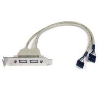 StarTech.com Cabezal Bracket Perfil Bajo de 2 puertos USB 2.0 con conexión a Placa Base 2x IDC5 - Low Profile