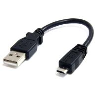 StarTech.com Cable Adaptador de 15cm USB A Macho a Micro USB B Macho para Teléfono Móvil Carga y Datos - Negro