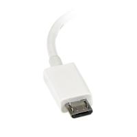 StarTech.com Cable Adaptador Micro USB a USB OTG Blanco de 12cm - Macho a Hembra