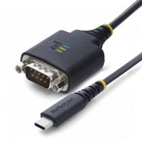 StarTech.com Cable Adaptador USB-C a Serie de 30cm - Chipset FTDI - Retención COM - Tipo C a RS232 DB9 Macho - LEDs de Estado - DB9 Con Tuercas y Tornillos de Fijación Intercambiables