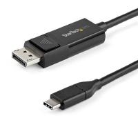 StarTech.com Cable de 2m USB C a DisplayPort 1.2 de 4K a 60Hz - Cable Adaptador de Vídeo Bidireccional DP a USB-C o USB-C a DP Reversible - HBR2/HDR - Cable de Monitor USB tipo C/TB3