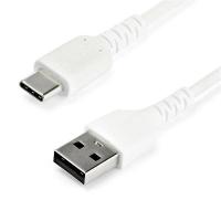 StarTech.com Cable de Carga USB-A a USB-C de 1m - Cable de Carga Rápida y Sincronización USB 2.0 de Servicio Pesado - Cable de Datos USB 2.0- Resistente con Fibra de Aramida - M/M - 3A - Blanco