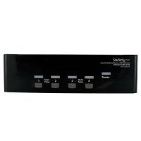 StarTech.com Conmutador Switch KVM 4 Ordenadores 2 Monitores Dobles DVI VGA Audio Puertos USB 1920x1440