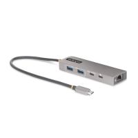 StarTech.com Hub USB-C de 3 Puertos con Red Ethernet de 2,5Gbps y Entrega de Alimentación PD de 100W de Paso - USB 3.2 10Gbps - Ladrón de 2 Puertos USB-A - 1 Puerto USB Tipo C