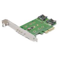 StarTech.com Tarjeta Adaptadora de 3 Puertos M.2 NGFF para SSD - Soporta 1x SSD M.2 PCIe NVMe - 2x SSD M.2 SATA III - Adaptador PCIe 3.0