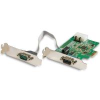 StarTech.com Tarjeta Adaptadora Serie PCI Express RS232 de 2 Puertos - Tarjeta Controladora Serie PCIe RS232 - PCIe a Serie DB9 - UART 16950 - Tarjeta de Perfil Bajo para Windows y Linux