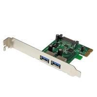 StarTech.com Tarjeta PCI Express de 2 Puertos USB 3.0 SuperSpeed con UASP y Alimentación SATA - Adaptador Interno