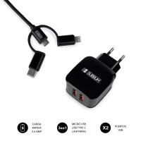 SUBBLIM SUB-CHG-1ZWC02 cargador de dispositivo móvil Universal Negro Corriente alterna Carga rápida Interior