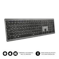 SUBBLIM Teclado Completo delgado inalámbrico Bluetooth Pure Extended Grey