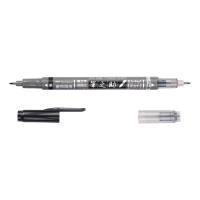 Tombow Fudenosuke Twin pluma fuente Negro, Gris 1 pieza(s)
