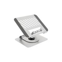 TooQ Soporte Elevador con rotación 360° y ajustable, para dispositivos de 11”-17”, Color Plata